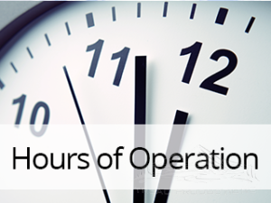 Business Hours of Operation HoursOperation  HoursOperation  